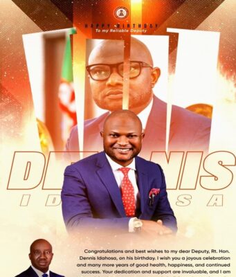 Governor Okpebholo Celebrates Deputy, Idahosa, Calls Him ‘Trusted Partner’